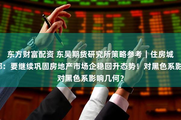 东方财富配资 东吴期货研究所策略参考｜住房城乡建设部：要继续巩固房地产市场企稳回升态势！对黑色系影响几何？